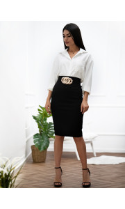 HIGH WAISTED MIDI SKIRT