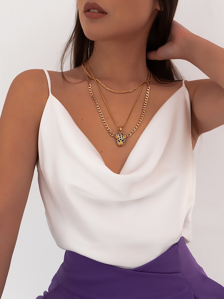 MONROE WHITE SATIN TOP
