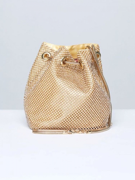 ΧΡΥΣΗ ΤΣΑΝΤΑ ΠΟΥΓΚΙ- STRASS POUCH