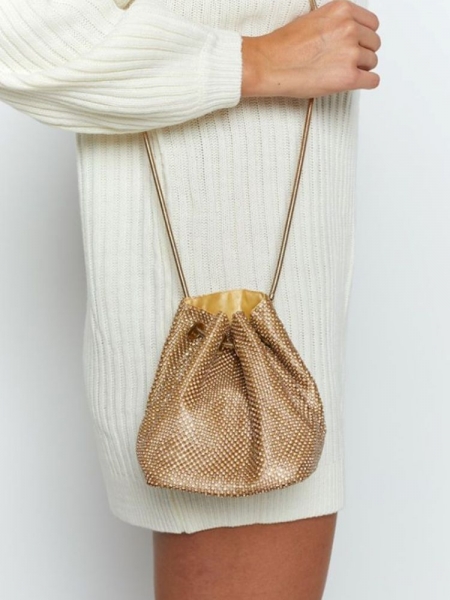 ΧΡΥΣΗ ΤΣΑΝΤΑ ΠΟΥΓΚΙ- STRASS POUCH