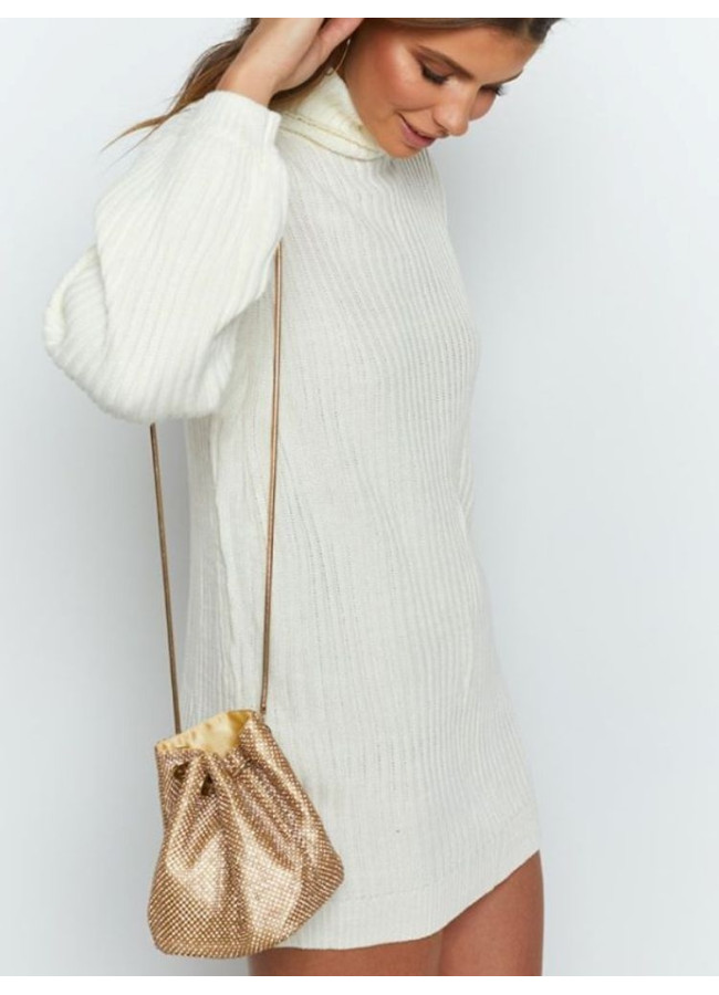 GOLD STRASS POUCH HANDBAG
