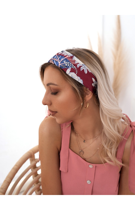 FLORAL SATIN WINE FOULARD