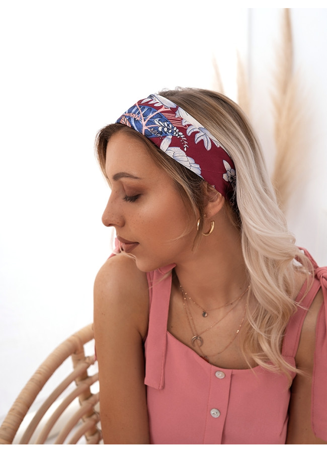 FLORAL SATIN WINE FOULARD