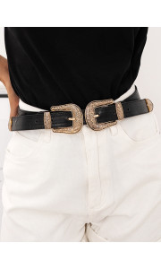 DROGO GOLD DOUBLE BUCKLE BELT
