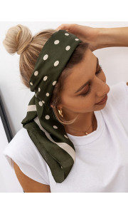 DOTS SATIN OLIVE FOULARD