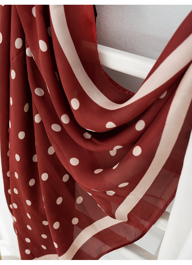 DOTS SATIN WINE FOULARD