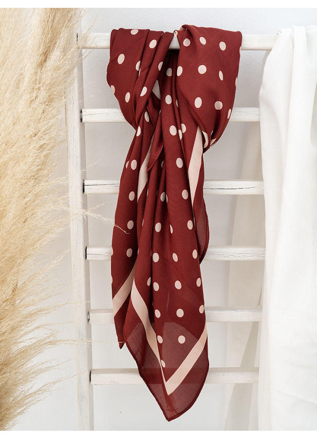 DOTS SATIN WINE FOULARD