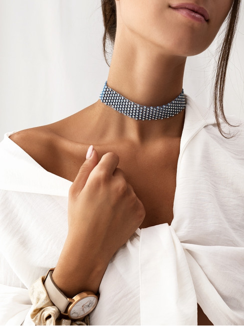 BABY BLUE STRASS CHOKER