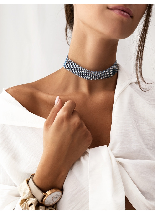 BABY BLUE STRASS CHOKER