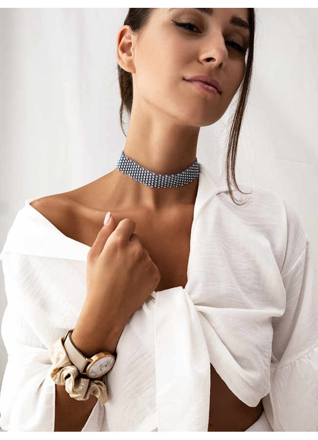 BABY BLUE STRASS CHOKER