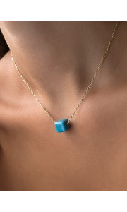 BLUE CUBE NECKLACE