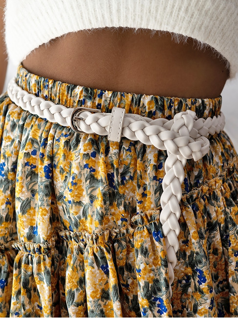 BRAID WHITE SLIM BELT