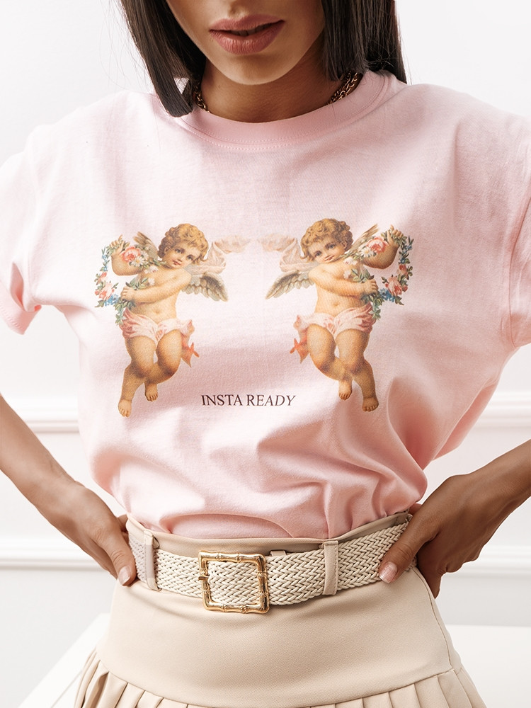INSTA READY PINK T SHIRT