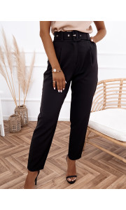 EUROPE BLACK HI WAISTED PANTS
