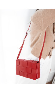 REAL LEATHER RED SHOULDER BAG
