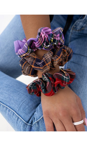 GLASGOW CHECKED SCRUNCHIES