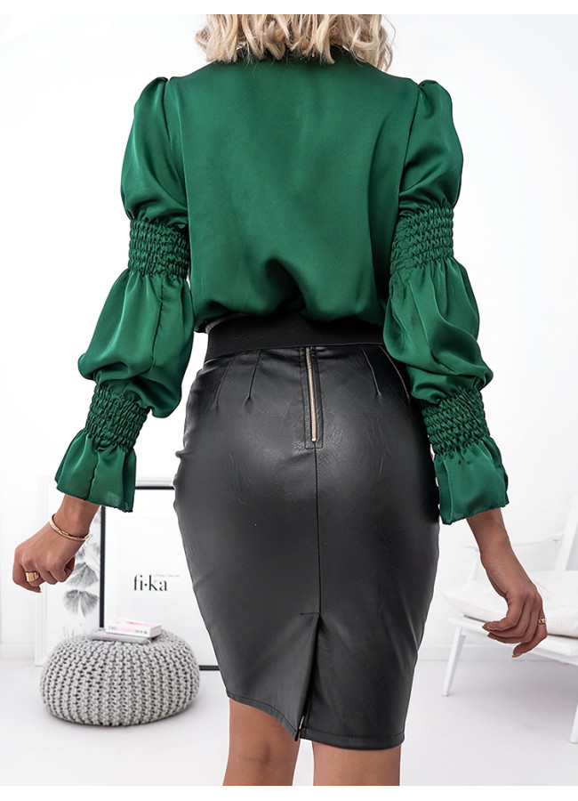 RASHEL MIDI LEATHER SKIRT