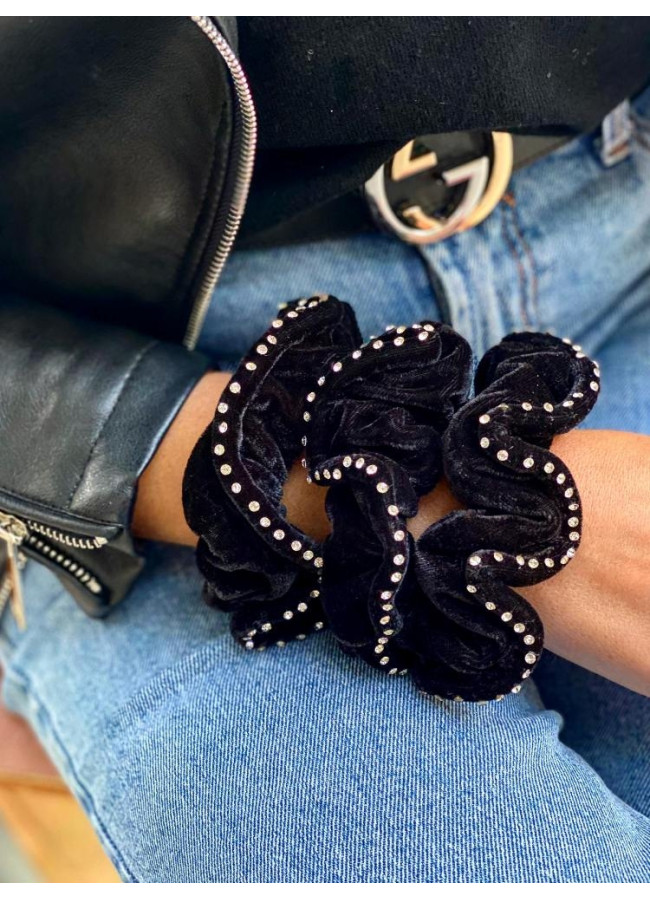 ALEK VELVET STRASS SCRUNCHIES