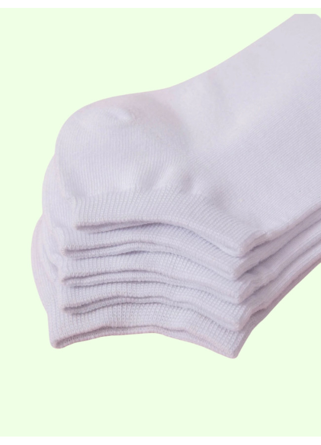 5 PACK WHITE TRAINER SOCKS