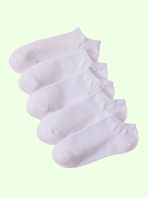 5 PACK WHITE TRAINER SOCKS