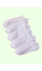 5 PACK WHITE TRAINER SOCKS