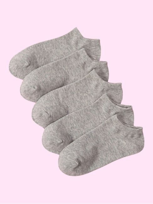 5 PACK GREY TRAINER SOCKS