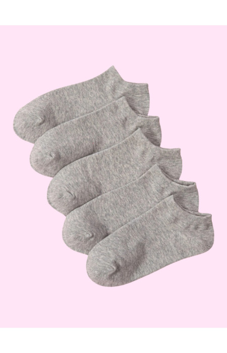 5 PACK GREY TRAINER SOCKS