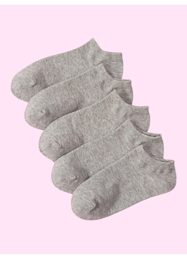 5 PACK GREY TRAINER SOCKS