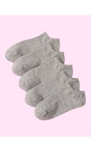 5 PACK GREY TRAINER SOCKS