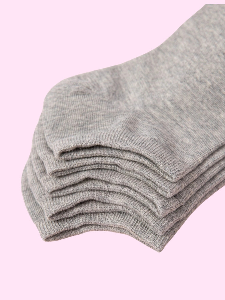 5 PACK GREY TRAINER SOCKS