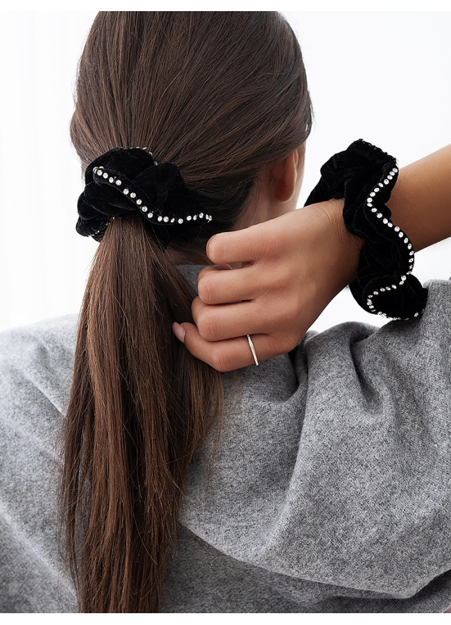 ALEK VELVET STRASS SCRUNCHIES