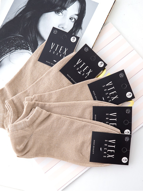 5 PACK NUDE TRAINER SOCKS