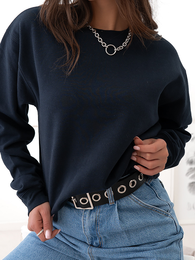 BASIC DARK BLUE SWEATSHIRT