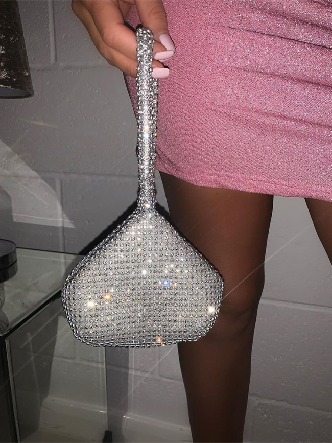 LIBY SILVER STRASS POUCH