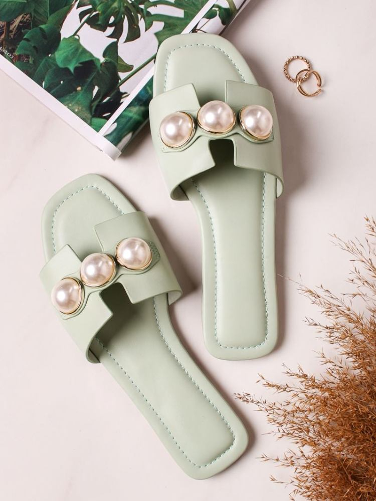 SHOES PEARL MINT SLIPPERS