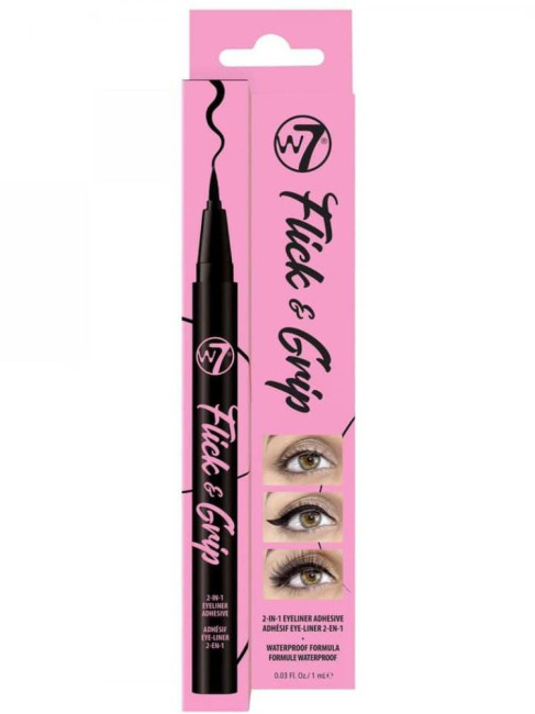 W7 FLICK & GRIP 2 IN 1 ADHESIVE EYELINER PEN
