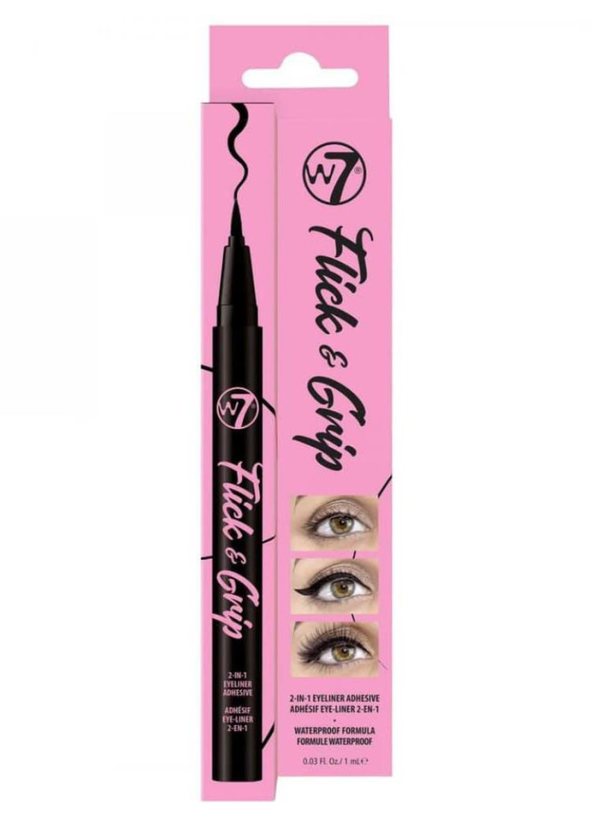 W7 FLICK & GRIP 2 IN 1 ADHESIVE EYELINER PEN