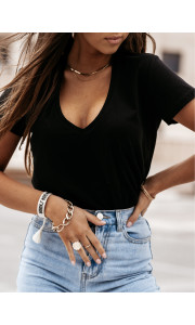 V BASIC BLACK T-SHIRT