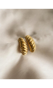 CROISSANT  GOLD HOOP EARRINGS