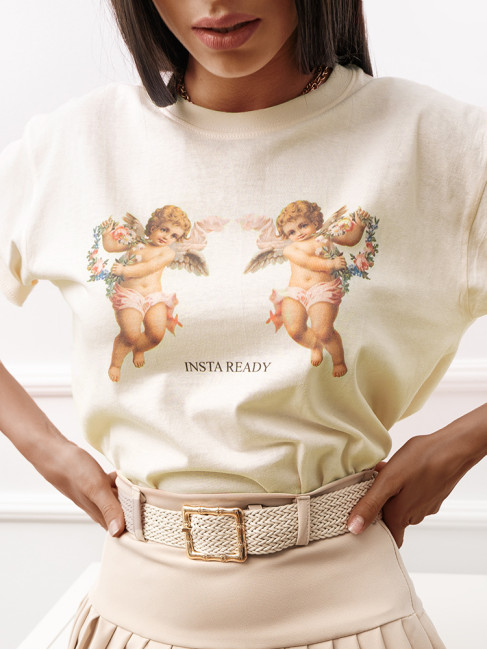 INSTA READY CREAM T-SHIRT