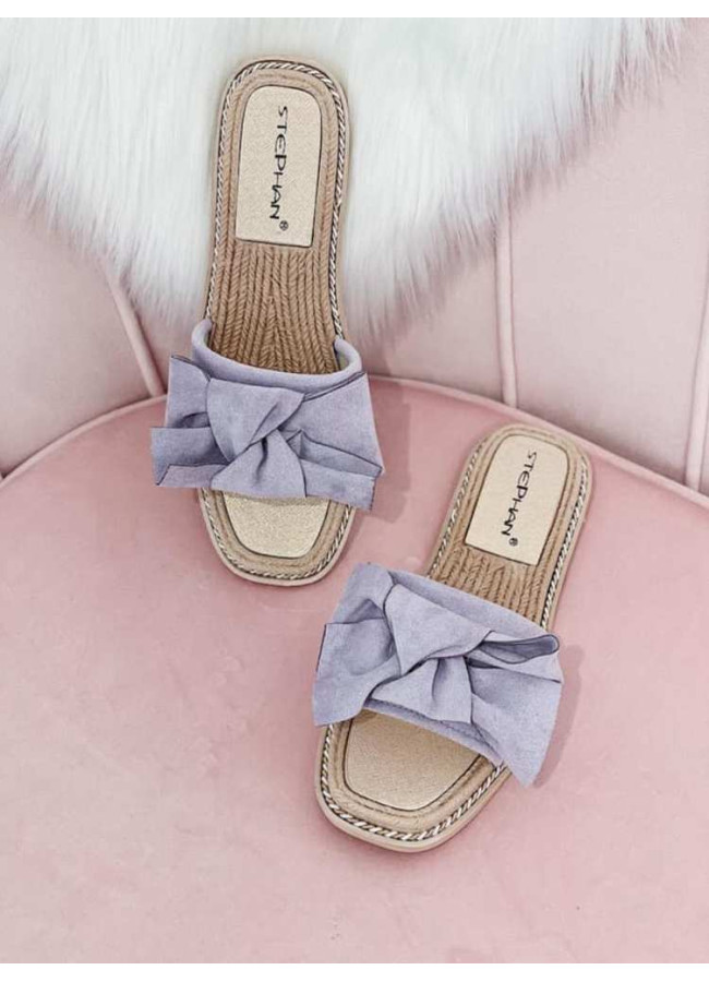 ISOBEL LILA BOW SLIPPERS