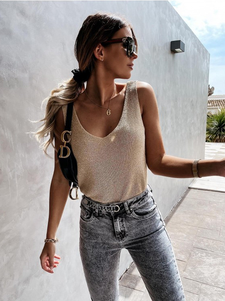 ORIOL KNITTED LUREX TOP