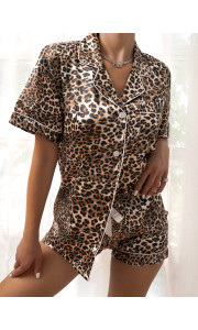 MADISON CARAMEL LEOPARD PYJAMAS