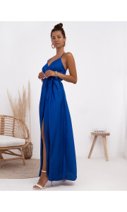 ANNA LUCIA BLUE SATIN DRESS