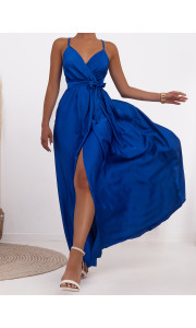 ANNA LUCIA BLUE SATIN DRESS