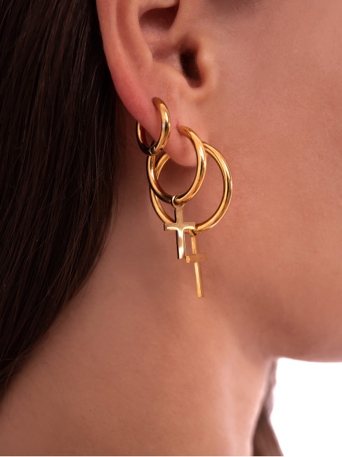 CROSS CALLIE GOLD HOOP EARRINGS