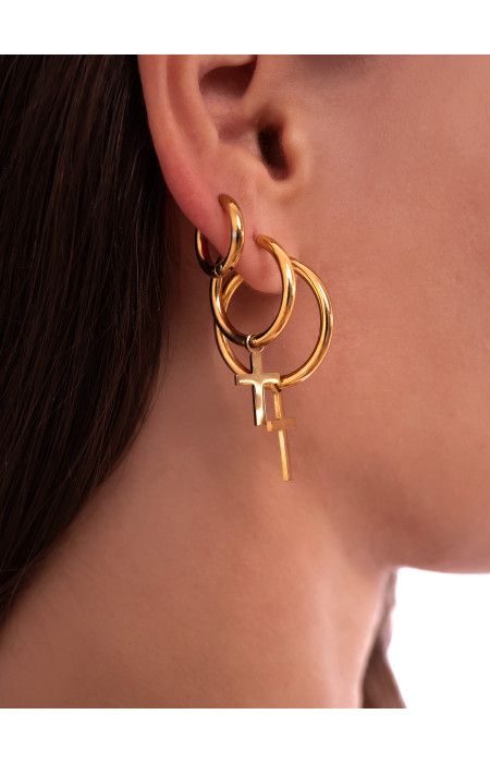 CROSS CALLIE GOLD HOOP EARRINGS