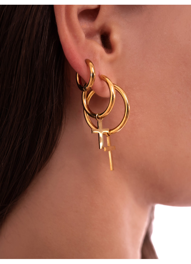 CROSS CALLIE GOLD HOOP EARRINGS