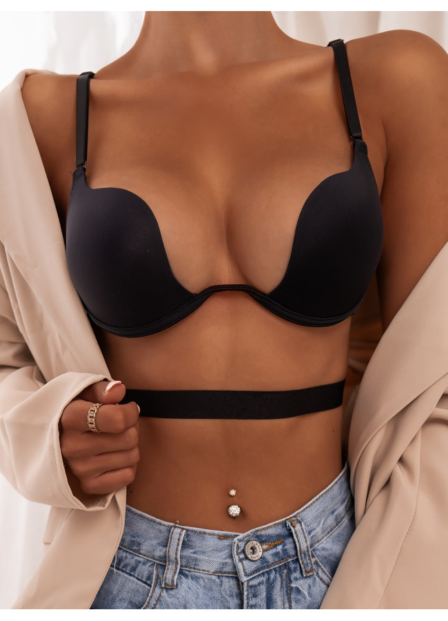 BLACK CLEAVAGE BRA
