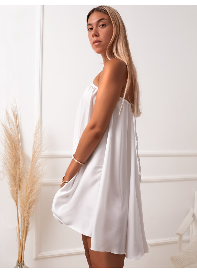 BRYCE WHITE SATIN DRESS